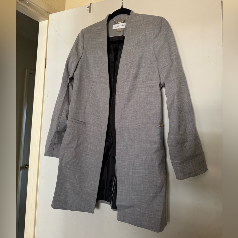 Calvin Klein long grey blazer